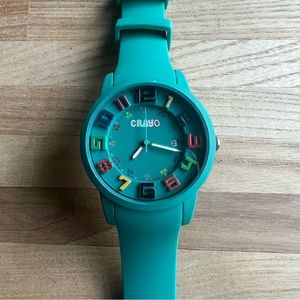 Crayo crazy for color ladies festival teal silicon fun watch NEW BATTERY